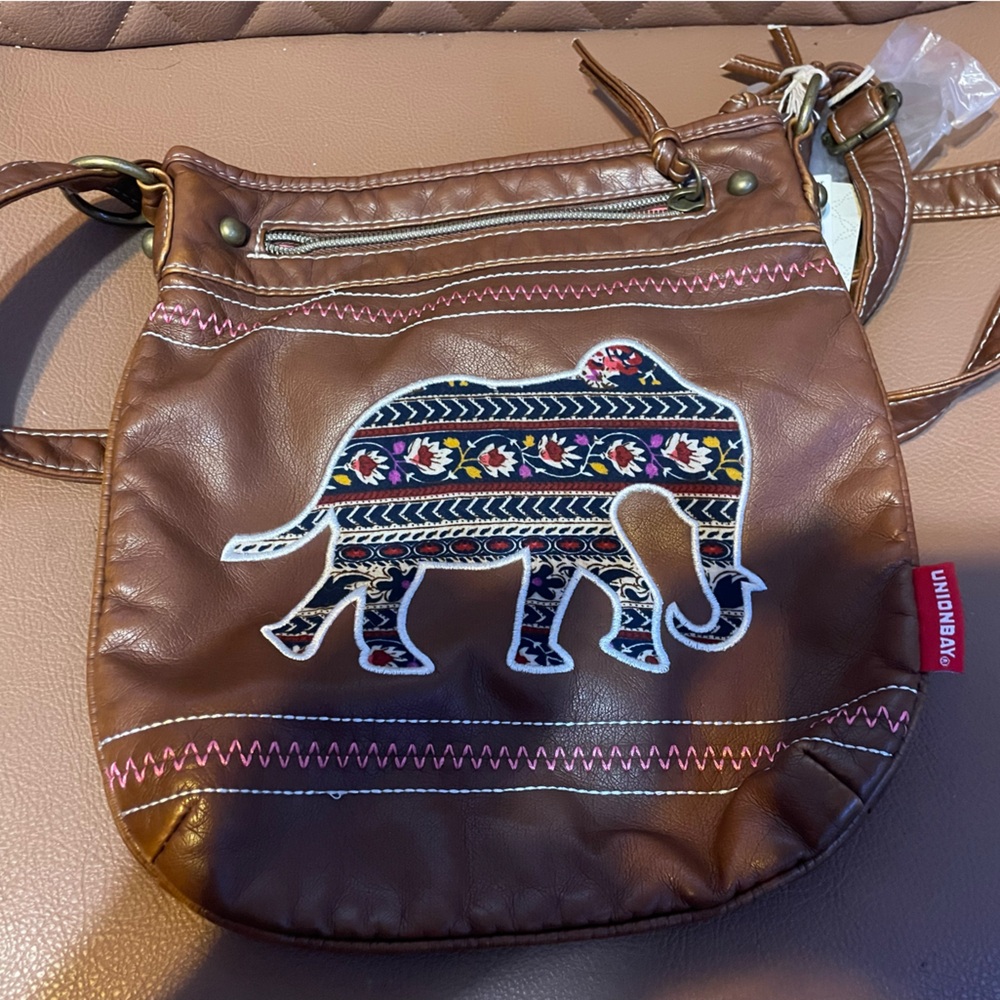 Union Bay Crossbody Brown leather elephant bag